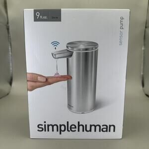 Simplehuman Sensor Pump 9oz Rechargeable Soap Dispenser Silver Stainless Steel